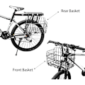 Miniatyrbillede 2 af 5: Cykelkurv, foldbar cykelkurv, forreste cykelkurv, foldbare cykelkurve lavet af stål, montering på det forreste styr