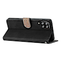 Miniatyrbillede 4 af 5: Til Samsung Galaxy M32 (global version) 4g Præget Telefon Cover Læder Wallet Flip Stand Cover Style A Samsung Galaxy M32 (Gl Black