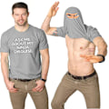 Miniatyrbilde 1 av 5: Ninja Forkledning T-skjorte Karate Kampsport Tee Topp - Barn & Voksne Lys grå Light gray 3XL