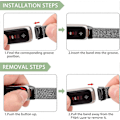 Miniatyrbillede 4 af 4: Rustfrit stål mesh loop justerbar udskiftningsrem til Fitbit Luxe/Luxe Special Edition fitness tracker kvinder mænd Black