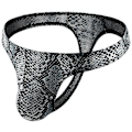 Pikkukuva 1 / 4: Miesten printti-thongit G-string alusvaatteet Harmaa käärmekuvio Grey snake pattern M
