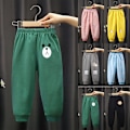 Miniatyrbild 2 av 3: Barn Pojkar Långa Byxor Vår Höst Cartoonfigurer Tryck Casual Byxor för Småbarn Komfort Sweatpants Gul Yellow 110cm