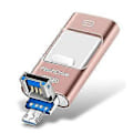 Miniatyrbillede 1 af 5: Flash Drive til iPhone 128GB, 4-i-1 USB C-formet Memory Stick, Photo Stick Ekstern Lagerplads Thumb Drive til iPhone iPad Android Computer god