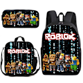 Miniatyrbillede 2 af 2: Roblox Skoletaske Student Rygsæk Student Tilbehør Skolegave Tre-pak