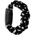 Miniatyrbillede 2 af 5: MEFEO Scrunchies kompatibel med Fitbit Inspire 2 Bands/Inspire Sort/Hvid Prik Black/White Dot Large