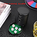 Miniatyrbillede 3 af 4: Sort og Grøn Læder Terningkop Med Låg Til Løgnerterninger Farkle Yahtzee Brætspil, Sort