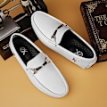 Miniatyrbillede 4 af 5: 2022 Hvide Loafers Herre Håndlavede Lædersko Sorte Casual Køre Flats Blå Slip-on Mokkasiner Bådsko Plus Størrelse 46 47 48 15118-black 37