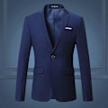 Pikkukuva 1 / 5: JWL- Gentleman Miesten Slim Casual Valkoinen Puku, Suuret Koot Brändit Business Casual Puhdas Väri Bleiserit Miehet Blue S