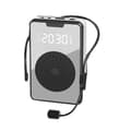 Trådlös röstförstärkare Bluetooth-mikrofonhögtalare med mikrofonheadset, för reseguide- Black