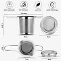 Miniatyrbilde 2 av 4: Tefilter, tefilter i rustfritt stål, tesil, teinfuser tesil med lokk, finhullsfilter, sammenleggbar