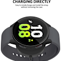 Miniatyrbillede 5 af 5: Hærdet Glas + PC Beskyttelse til Samsung Galaxy Watch4 5 6 44mm 40mm Fuld Dækning Etui Galaxy Watch4 5 Tilbehør Sort Sort Black Galaxy Watch4 40mm