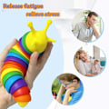 Miniatyrbild 4 av 4: Fidget Slug, 3D Sensorisk Slug Fidget Leksak, Rolig Krypande Slug Fidget Leksak Black purple 14CM