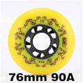 Miniatyrbilde 1 av 5: PCS Hvite/Gule Inline Skøyter Hjul 90A Yellow 76mm 8pcs