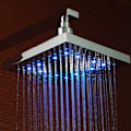 Miniatyrbild 3 av 5: Hustemperatursensor Kontrollerad 3-färgs LED-lampa Fyrkantigt Duschhuvud