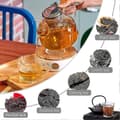 Miniatyrbillede 3 af 4: Tefilter, tefilter i rustfrit stål, tesigte, teæg med låg, finhulsfilter, foldbart