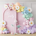 Miniatyrbild 3 av 4: 1/2/3/5 st vita prästkrage blomma folie ballong plumeria helium ballong bröllop barn födelsedagsfest dekoration baby shower ins foto vit white 5pcs small daisy