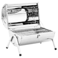 Miniatyrbillede 2 af 10: vidaXL Bærbar Kulgrill Dobbelt Rustfrit Stål Silver Silver