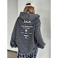 Miniatyrbild 1 av 5: Dazy Slogan Graphic Drop Shoulder Dragkedja Mörkgrå Dark Grey M