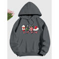 Miniatyrbillede 1 af 5: Trykte Sweatshirts Mode Karneval Fest Kvinders Tøj Casual Sjov Mønster Fest Hoodies Damer Grå Gray M
