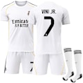 Pikkukuva 1 / 2: 2025-2026 Real Madrid Kotipelipaita lapsille ja aikuisille Vinicius nro 7 VINI JR No. 7 VINI JR 16