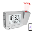 Miniatyrbild 2 av 5: Projektionsväckarklocka för sovrum med termometer hygrometer digital projektionstakklocka dimbar