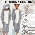 Miniatyrbild 5 av 5: Flickor Pojkar Kanindräkt Jumpsuits Mjuk Plysch Fleece Bunny 5-6 Years
