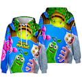 Miniatyrbild 1 av 3: Pojkflick 3D Hoodie Höst Vinter My Singing Monsters Tröja C C 120cm
