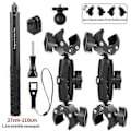 Pikkukuva 1 / 5: Moottoripyörän pyörän näkymätön selfie-tikku monopod ohjaustangon kiinnike Gopro Max Hero 11 Insta360 One X2 X3 -tarvikkeille 1.1m and 2 Clamp kit