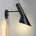 Miniatyrbillede 4 af 5: Nordisk Minimalistisk Aj Væglampe Soveværelse Stue Sengelampe Retro Sort Jern Gang Trappeopgang Væglampe Black