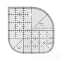 [KK]1 st Curved Angle Ruler för Quilting, Sewing Patchwork - Round Edg