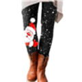 Miniatyrbild 3 av 5: Dam Skinny Byxor Vinter Varma Jultomte Tryck Leggings Byxor B B S