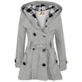 Miniatyrbild 1 av 4: Flickor Grå Vadderad Lång Parkas Ytterkläder Jacka med Huva Grey 13 Years