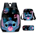 Miniatyrbillede 3 af 5: Ny anime tegneserie Stitch Stitch tredelt skoletaske til grundskole- og gymnasieelever rygsæk rygsæk