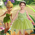 Miniatyrbillede 2 af 5: Pige Elf Tinker Bell Kjole Prinsesse Skørt Til Halloween Cosplay 80cm