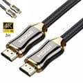 4K HDMI-kabel [2m] - Flätad nylon HDMI 2.0-kabel med Ethernet, 3D, 4K och Audio Return Channel