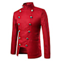 Miniatyrbillede 3 af 5: YOUTHUP Herre Formel Habit Dobbeltknappet Ensfarvet Retro Bryllupsscene Kjole Red 4XL