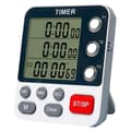 Digital dubbel kökstimer, 3 kanaler räkna upp/ner-timer, matlagningstimer, display, hög volymalarm white