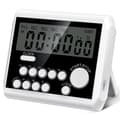 5-kanals digital kökstimer, klockläge med stor LCD-display, matlagningstimer, högt volymlarm White