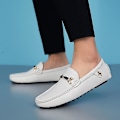 Miniatyrbillede 5 af 5: 2022 Hvide Loafers Herre Håndlavede Lædersko Sorte Casual Køre Flats Blå Slip-on Mokkasiner Bådsko Plus Størrelse 46 47 48 15118-black 37
