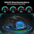 Miniatyrbilde 5 av 5: 2x USB-C Mus Type C Ergonomisk Ledningsbasert Mus RGB Optisk Mus