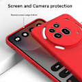 Pikkukuva 4 / 5: Nestemäinen silikonikuori Nothing Phone (3a) Pro -puhelimelle, takakuori käsiremmin - Vihreä Multicolor Red