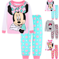 Miniatyrbild 2 av 3: Flickors Pyjamas Disney Minnie Tryckt Topp + Byxor Nattkläder Set C C 100cm