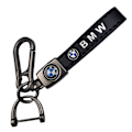 Pikkukuva 5 / 5: Auton nahkainen pyörän avaimenperä metallipinnalla | Raskas avaimenperä | Avaimenperä ja koukkuosat hopeaväriset Silver Hardware BMW