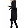 Miniatyrbilde 4 av 5: Dame Zip Front Fleece Lang Hettegenser Plus Size Lys Grå Light Gray 5XL