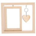 [KK] Rotating Wooden Photo Frame with Double-Sided Display and Heart Pendant