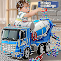 Pikkukuva 2 / 5: Lasten Suuri Sekoitin Inertia Leluauto Dumpperi Betoni Rakennusajoneuvo Sementtisäiliö Simulaatio Automalli Sanitation Truck
