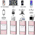 Miniatyrbillede 5 af 5: Flash Drive til iPhone 128GB, 4-i-1 USB C-formet Memory Stick, Photo Stick Ekstern Lagerplads Thumb Drive til iPhone iPad Android Computer god
