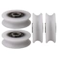 [CA] 4 st 22x6x8mm Vit Inner Dia 6mm U-spår Nylon Hjul För Skjutdörr