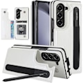 Miniatyrbild 1 av 5: Z Fold 5 Fodral, PU-läder Plånboksfodral Kompatibelt med Samsung Galaxy Z Fold 5 med S Pen-hållare, Kortfack & Ställ Vit För Galaxy Z Fold ...