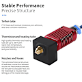 Miniatyrbillede 3 af 4: Mk8 Hot End Extruder Hot End Kit med 0,4 mm dyser*5 og etui*1 til Ender 3 / Ender 3s / Ender 3 Pro 3D-printere